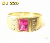 Anel Masculino com Pedra Central Natural | Brilhante DJ 226