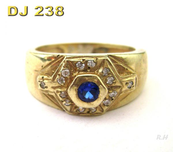 Anel Masculino com Pedra Central Natural | Brilhante DJ 238
