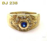 Anel Masculino com Pedra Central Natural | Brilhante DJ 238