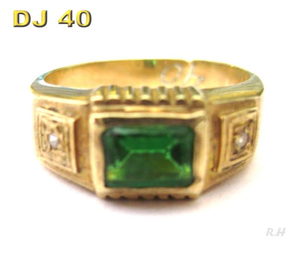 Anel Masculino com Pedra Central Natural | Brilhante DJ 40