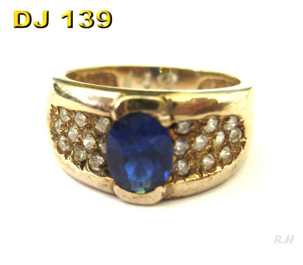 Anel Feminino com Pedra Central Natural | Brilhante - DJ 139