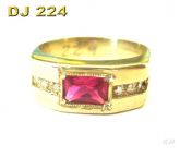 Anel Masculino com Pedra Central Natural | Brilhante DJ 224