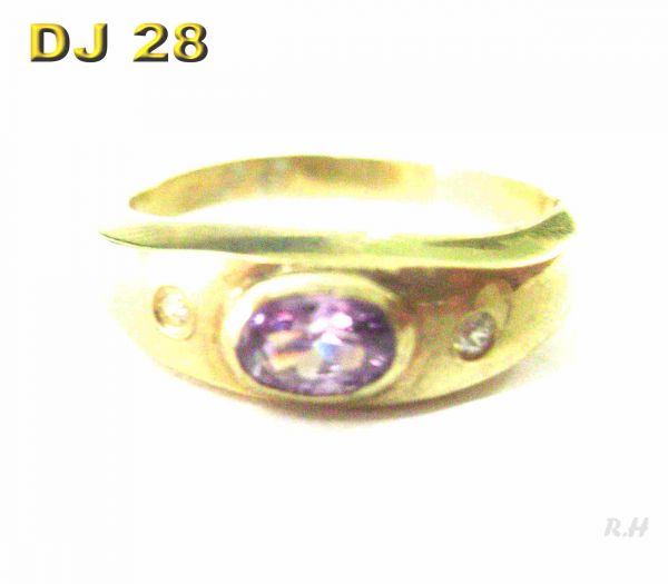 Anel Masculino com Pedra Central Natural | Brilhante DJ 28
